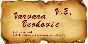 Varvara Beoković vizit kartica